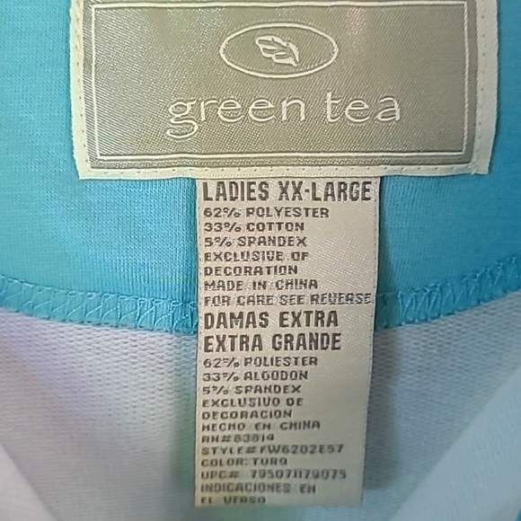 Green Tea Short Sleeve Hooded Swearshirt Size XXL - Picture 2 of 9